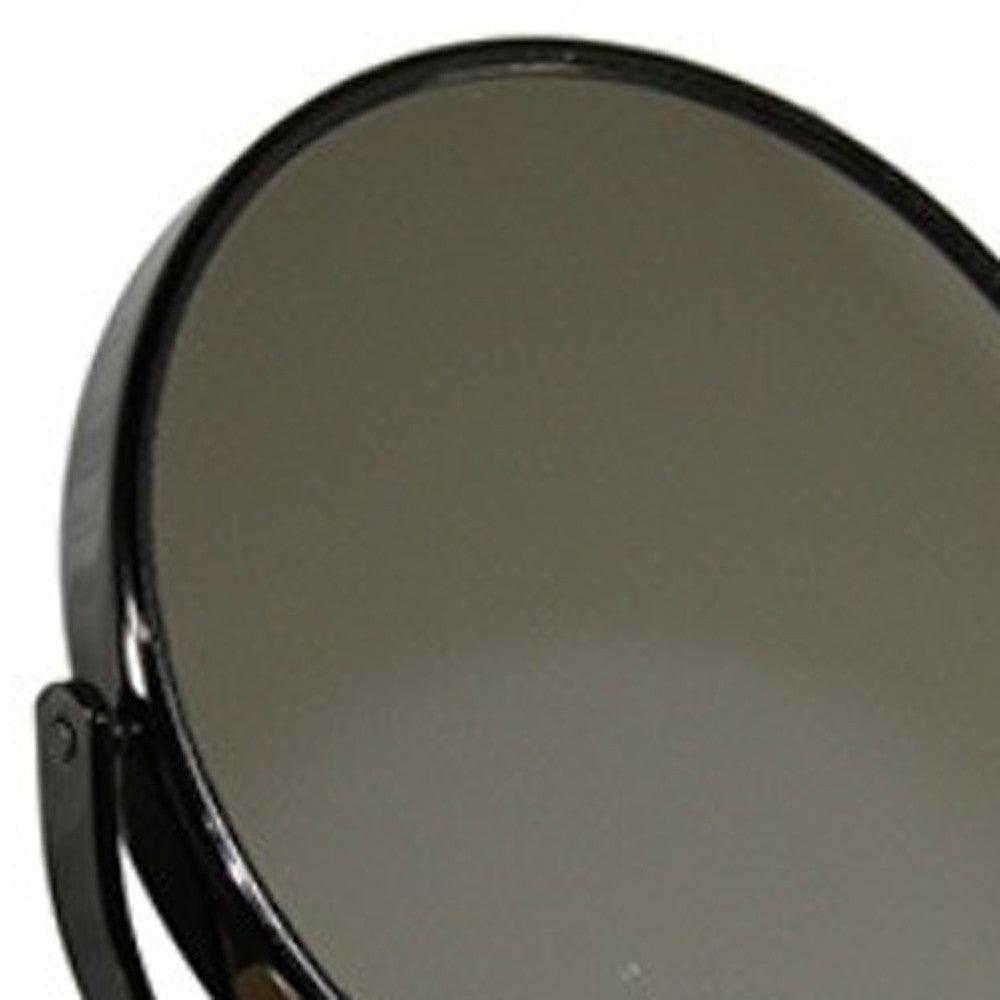 Vintage Pedestal Black 7X Magnification Vanity Mirror - AFS