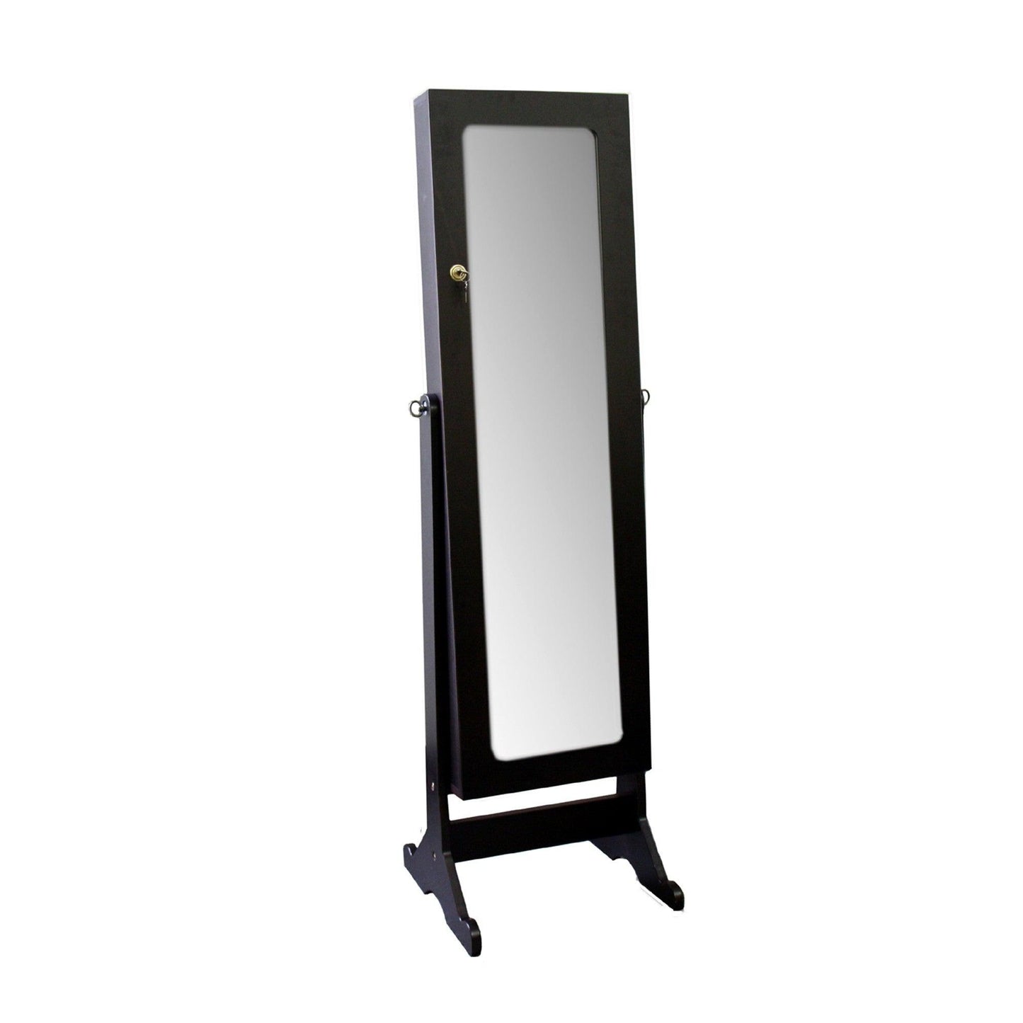 Universal Brown Standing Mirror with Jewelry Storage - AFS