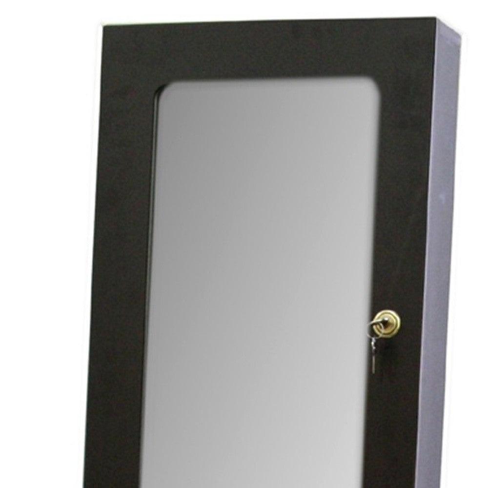 Universal Brown Standing Mirror with Jewelry Storage - AFS