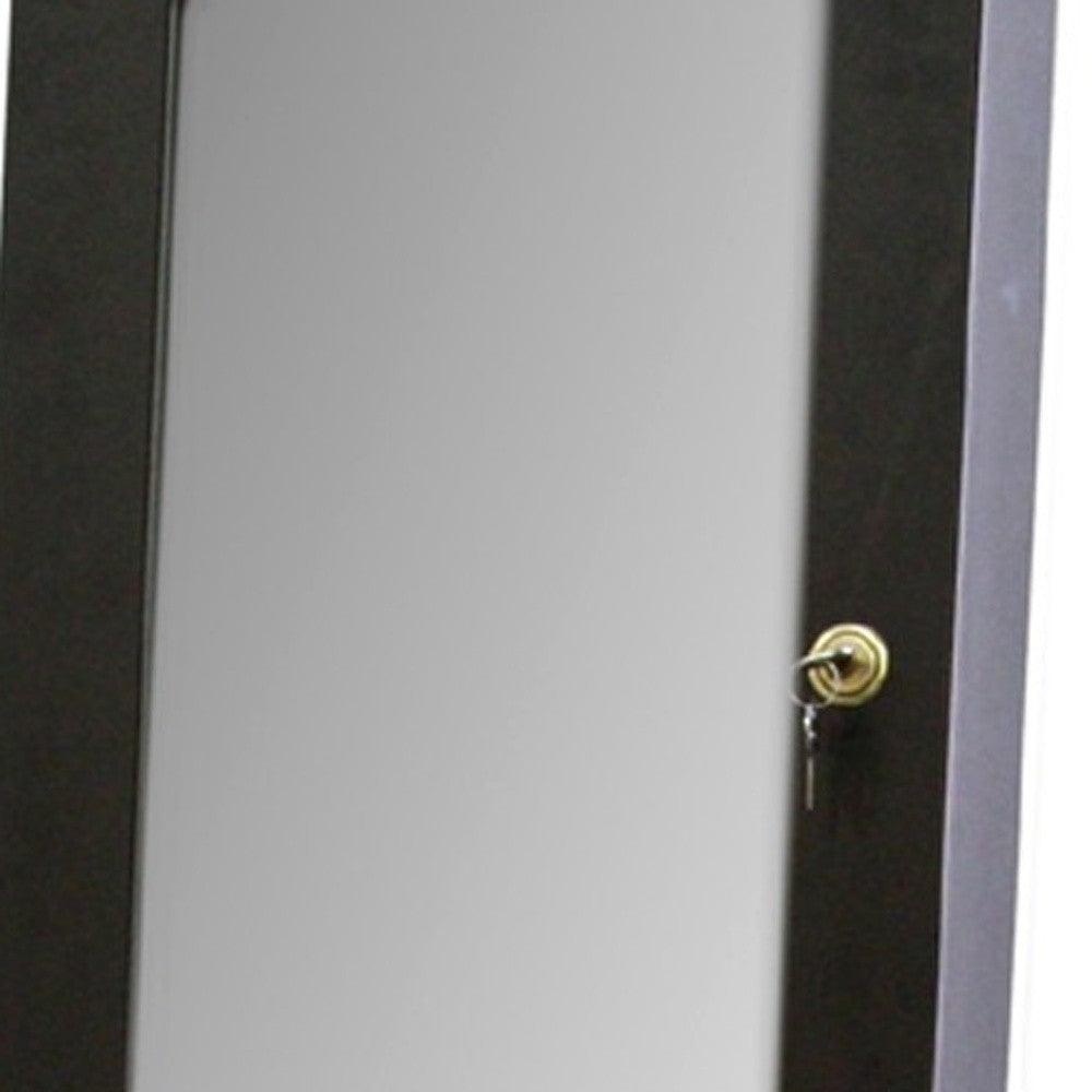 Universal Brown Standing Mirror with Jewelry Storage - AFS