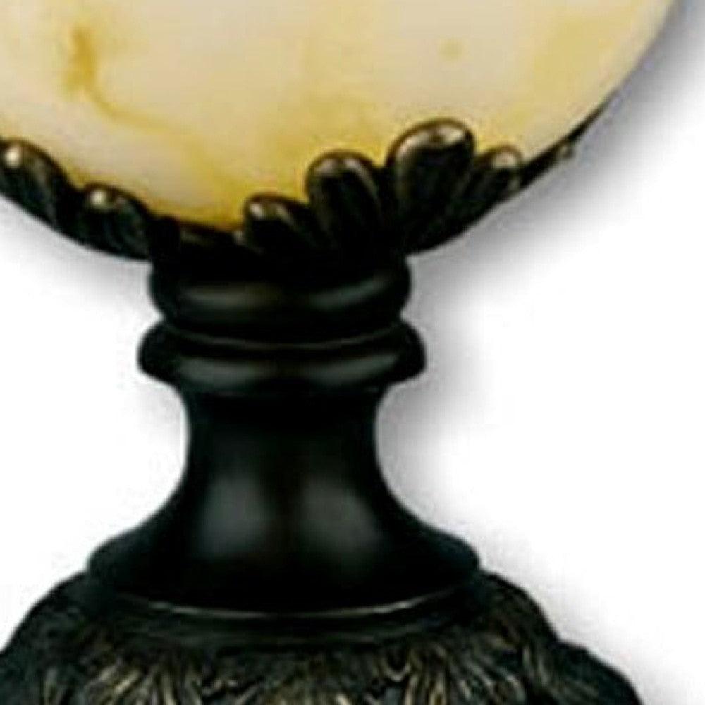 Black Metal and Alabaster Table Lamp - AFS