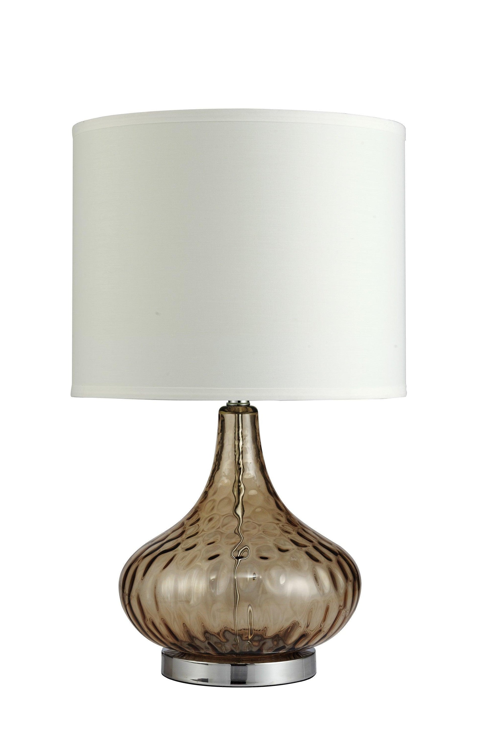 Brown Textured Glass Table Lamp - AFS