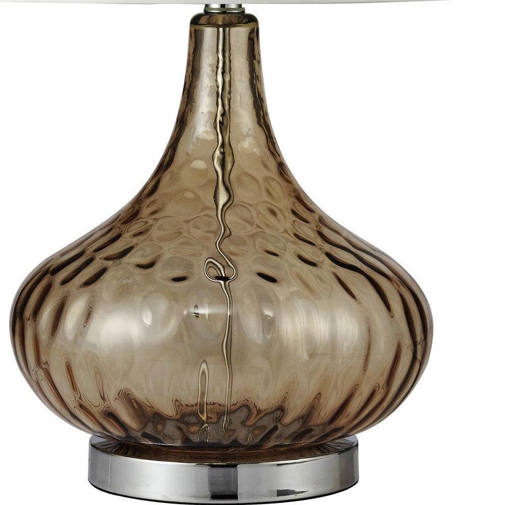 Brown Textured Glass Table Lamp - AFS