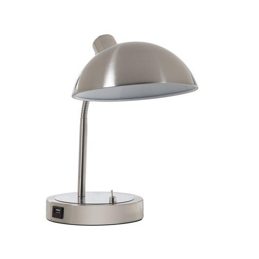 14? Modern Adjustable Silver Metal Desk Lamp with USB - AFS