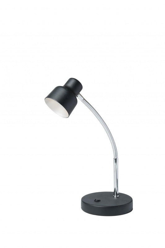 Black and Silver Metal Gooseneck Desk Lamp - AFS