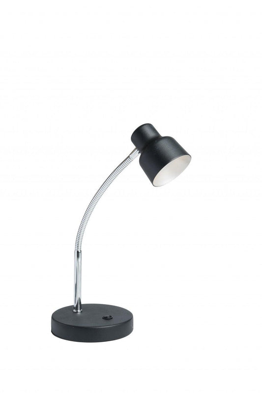 Black and Silver Metal Gooseneck Desk Lamp - AFS