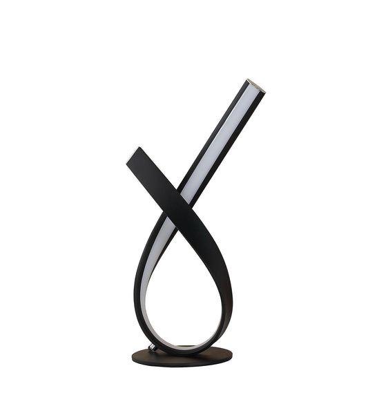17? Black Abstract Ribbon Metal Lamp With UV Light - AFS