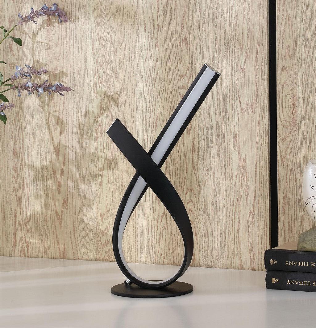 17? Black Abstract Ribbon Metal Lamp With UV Light - AFS