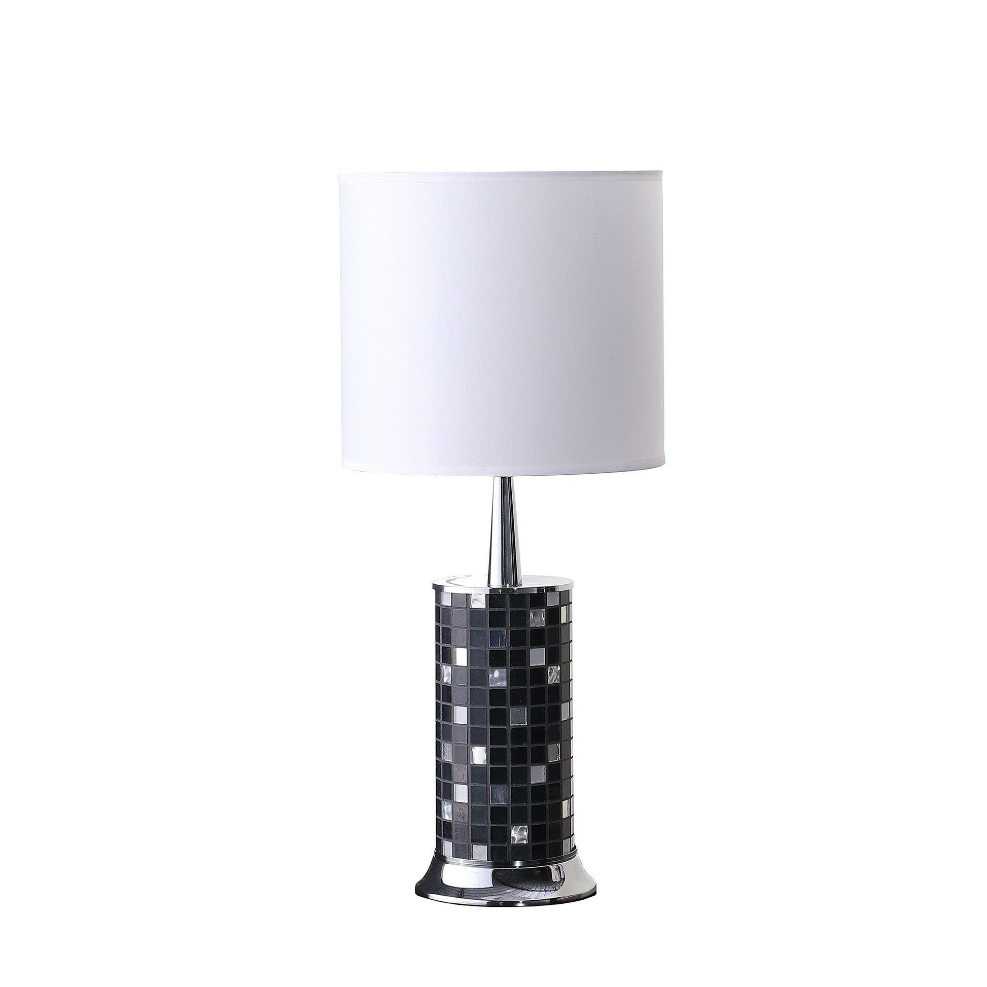 24? Dark Tones Metal And Glass Mosaic Table Lamp - AFS