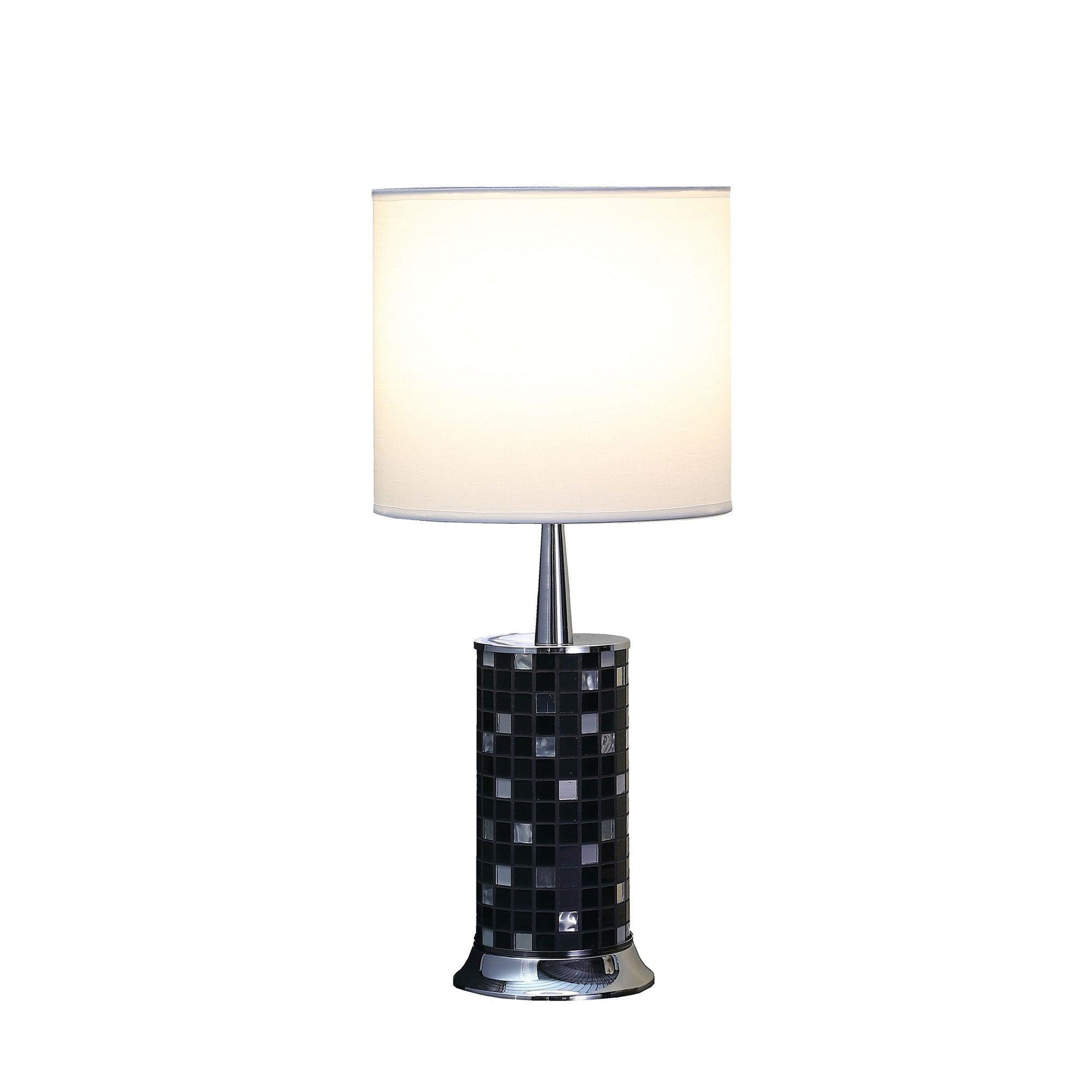 24? Dark Tones Metal And Glass Mosaic Table Lamp - AFS