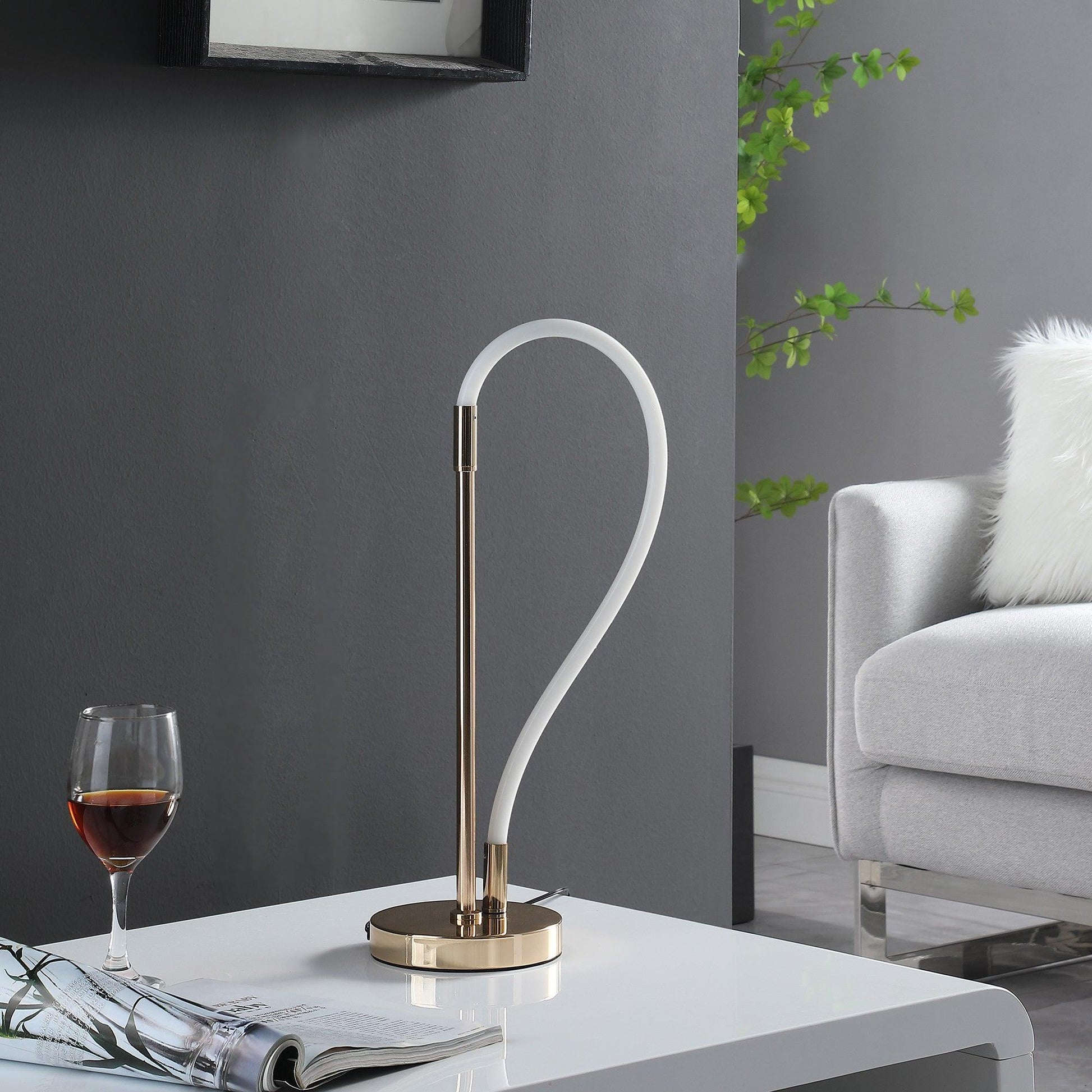 21? Modern Rose Gold LED Elastic Tube Desk Lamp - AFS