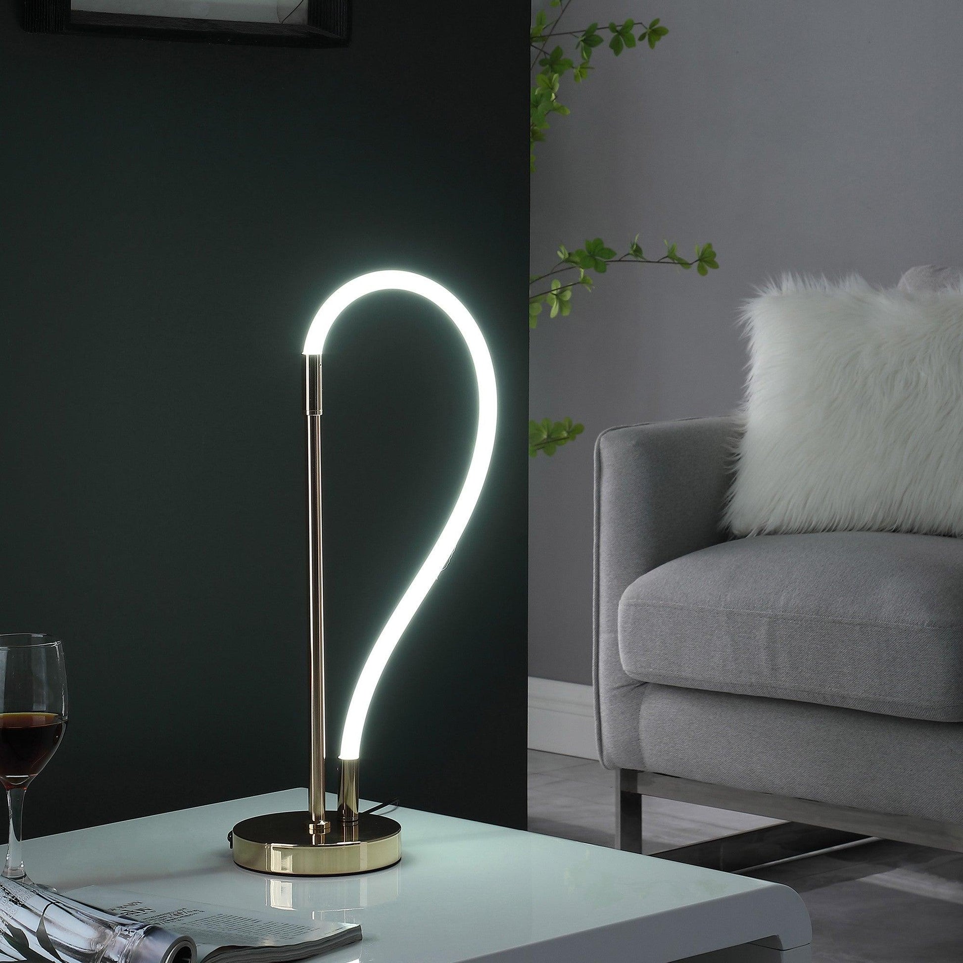 21? Modern Rose Gold LED Elastic Tube Desk Lamp - AFS