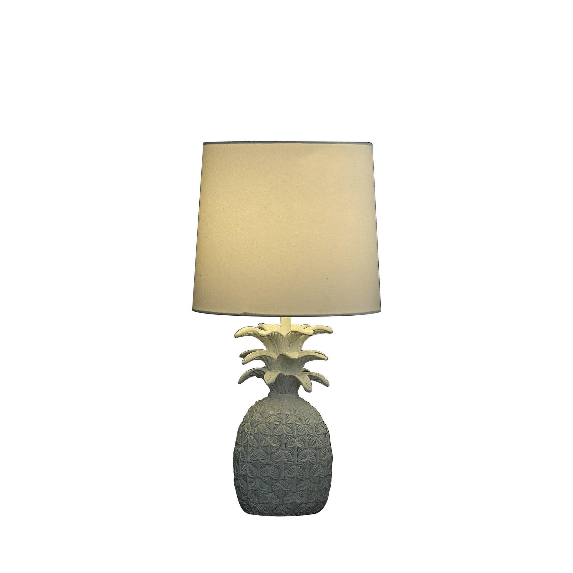 17? White Sculptural Pineapple Table Lamp - AFS