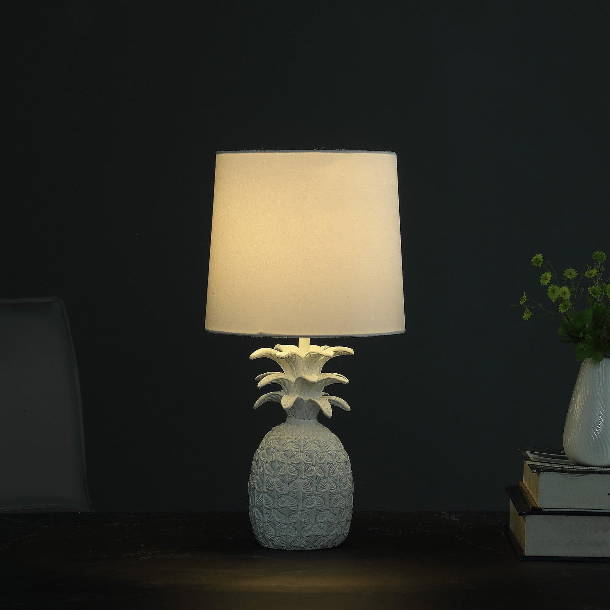 17? White Sculptural Pineapple Table Lamp - AFS