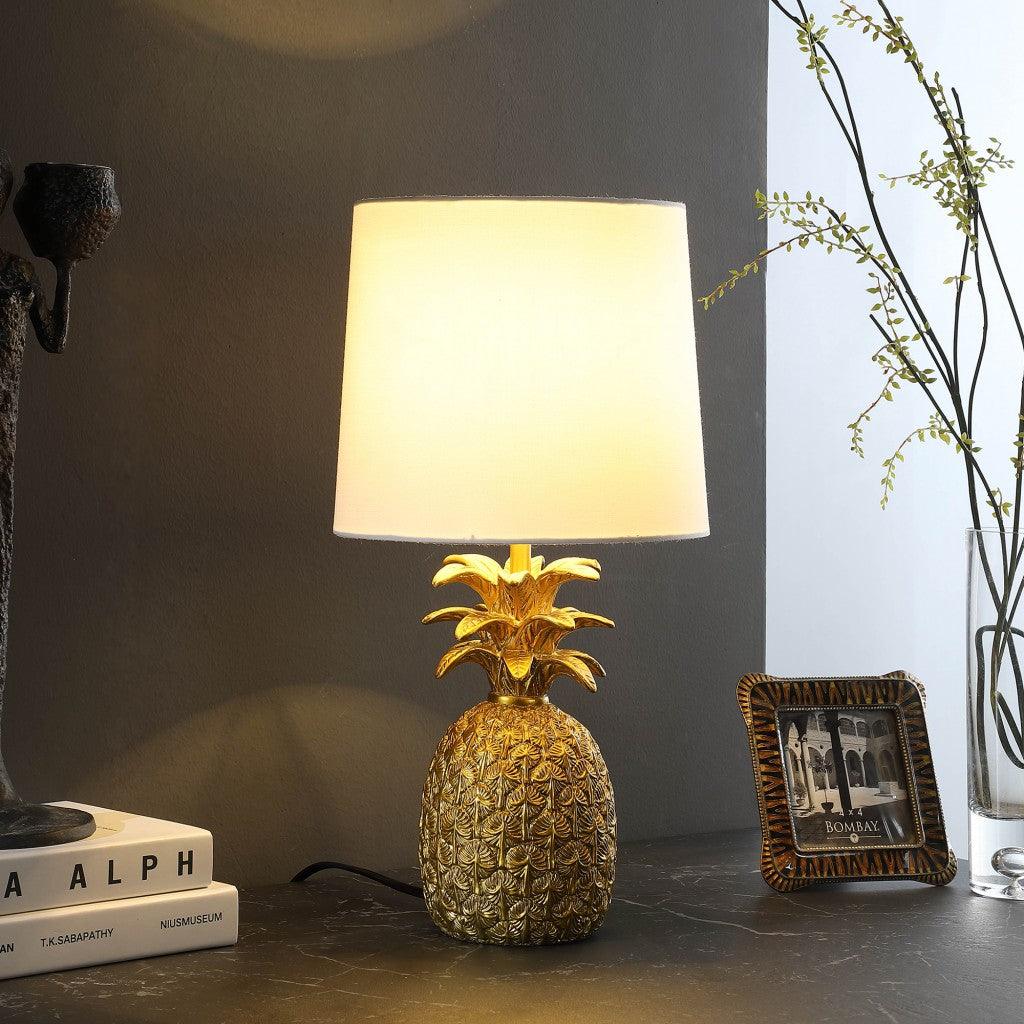 17? Burnished Gold Pineapple Table Lamp - AFS