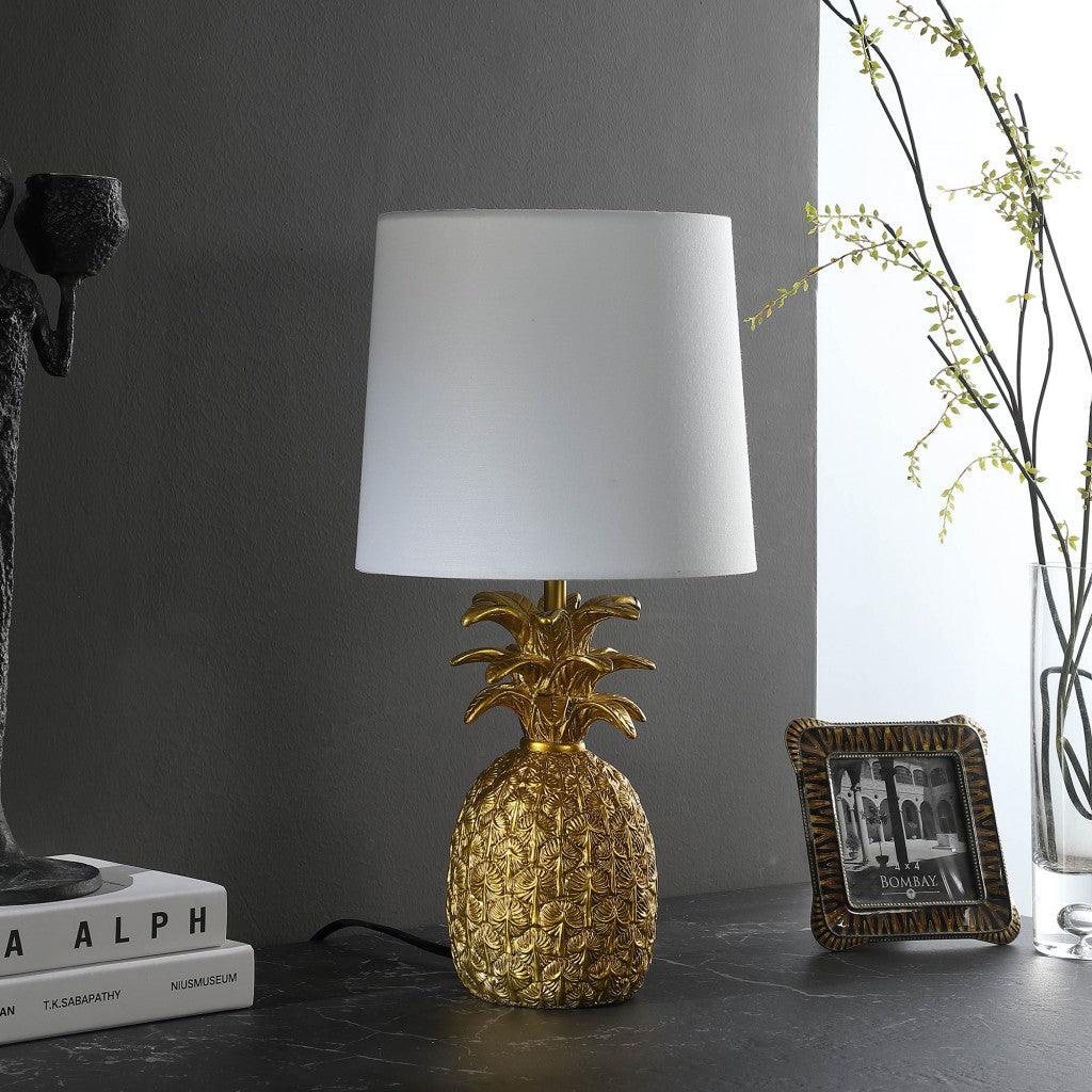 17? Burnished Gold Pineapple Table Lamp - AFS