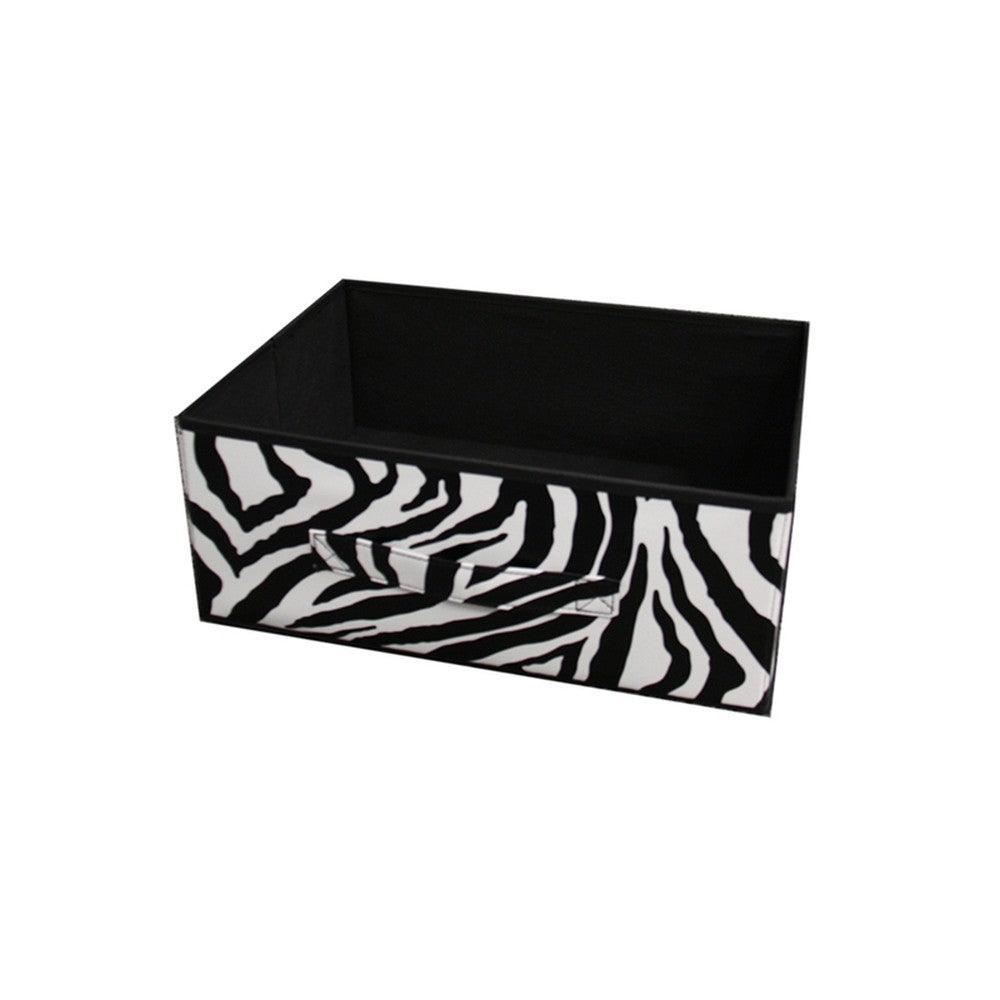 Zebra Black and White Rolling Six Drawer Tower Organizer - AFS