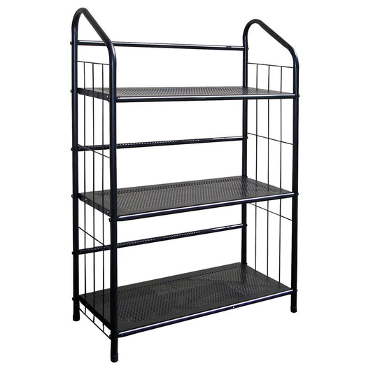 Black 3 Shelf Metal Standing Book Shelf - AFS