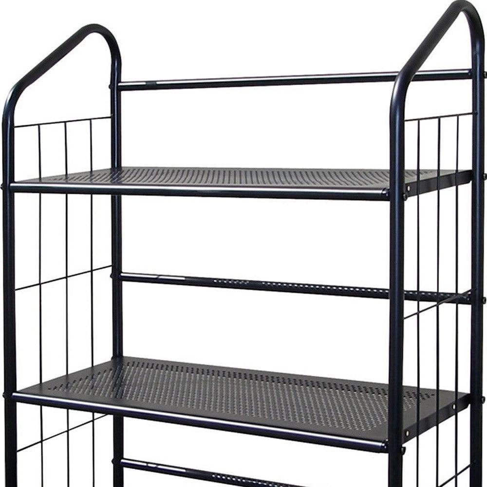 Black 3 Shelf Metal Standing Book Shelf - AFS