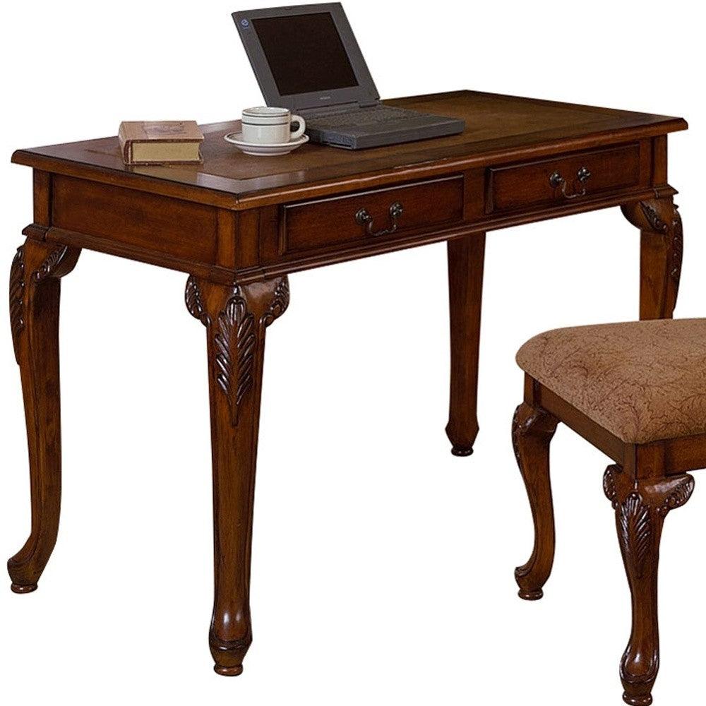 Classic Dark Walnut Office and Home Two Piece Desk Set - AFS