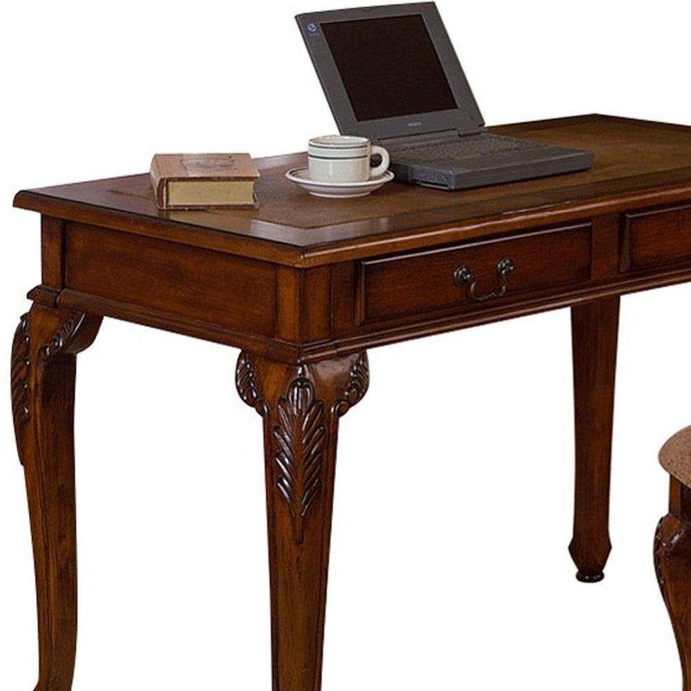 Classic Dark Walnut Office and Home Two Piece Desk Set - AFS