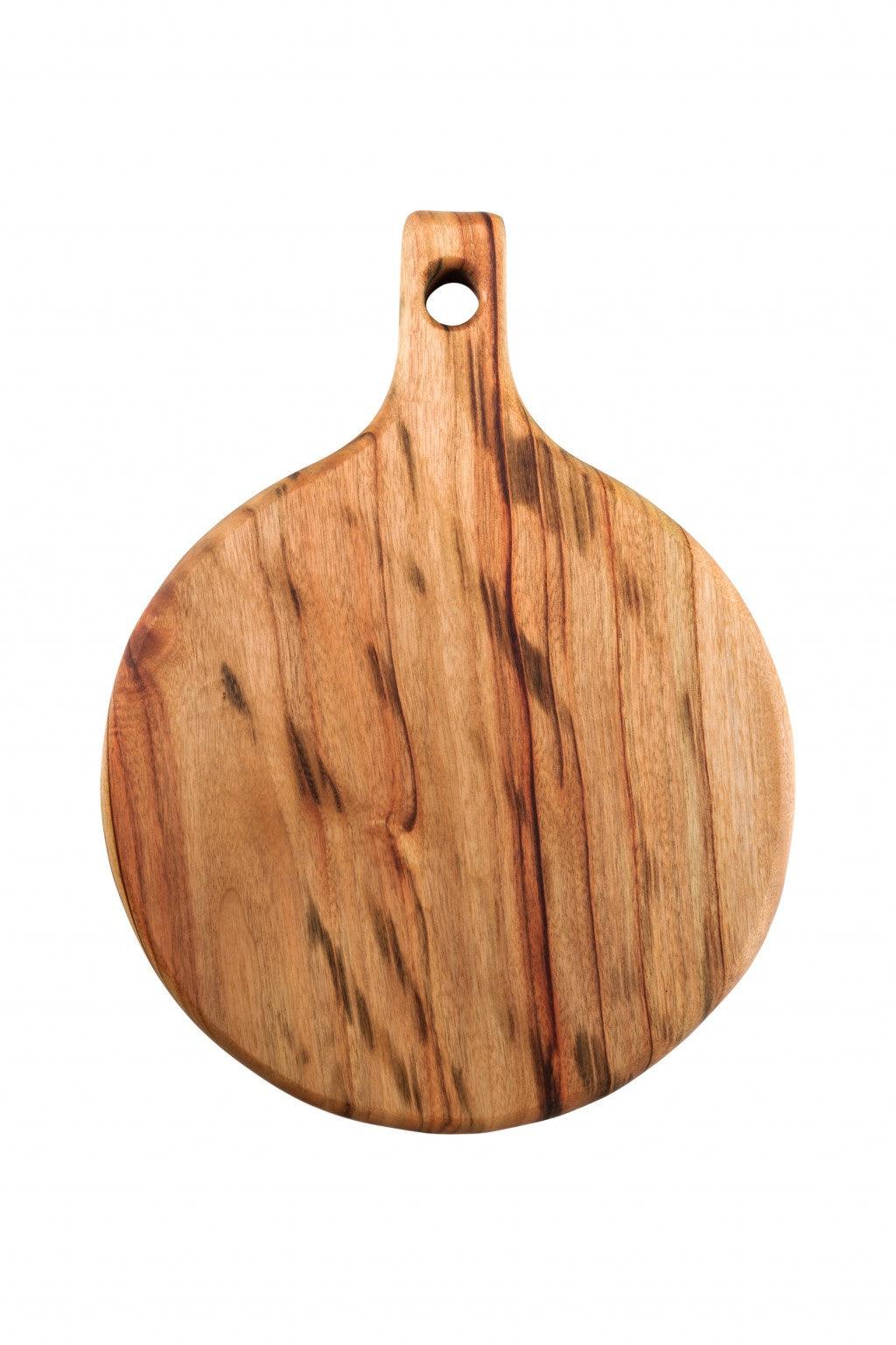 Natural Laurel Wood Anti Bacterial Round Pizza Paddle Board - AFS