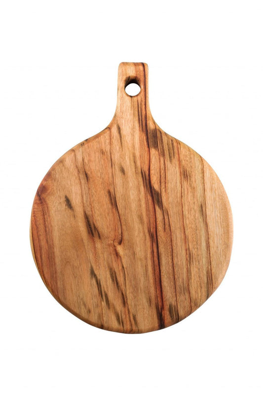 Natural Laurel Wood Anti Bacterial Round Pizza Paddle Board - AFS