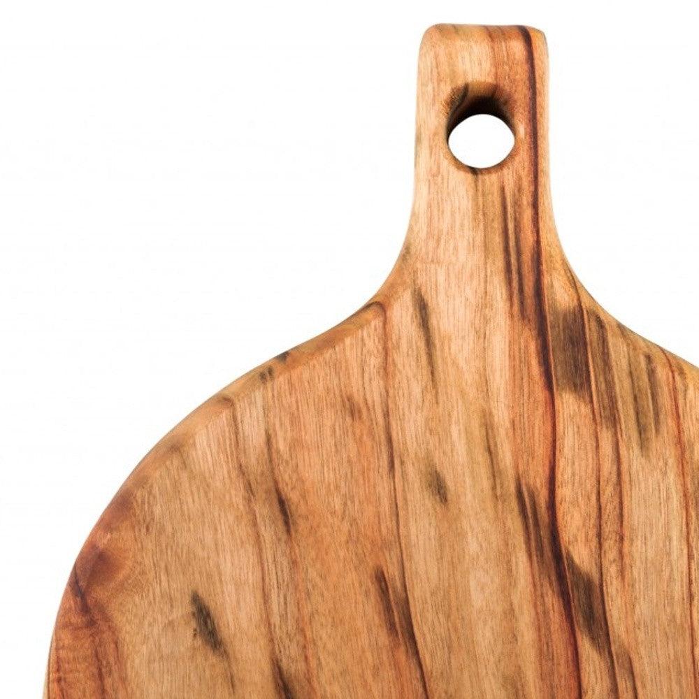 Natural Laurel Wood Anti Bacterial Round Pizza Paddle Board - AFS