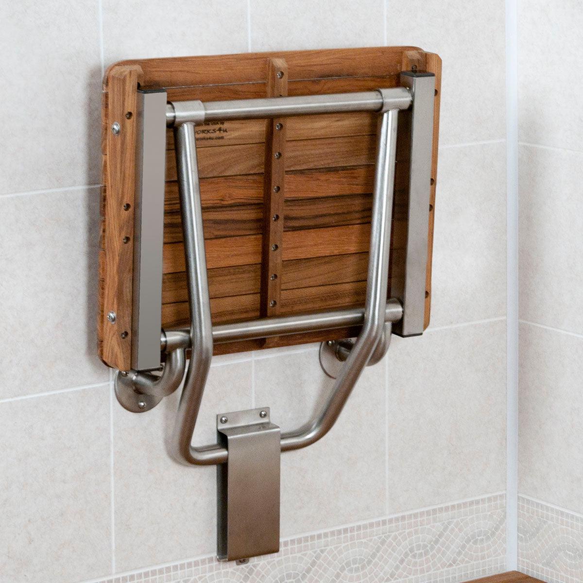 22" Classic Teak Wall Mount Teak Shower Bench - AFS