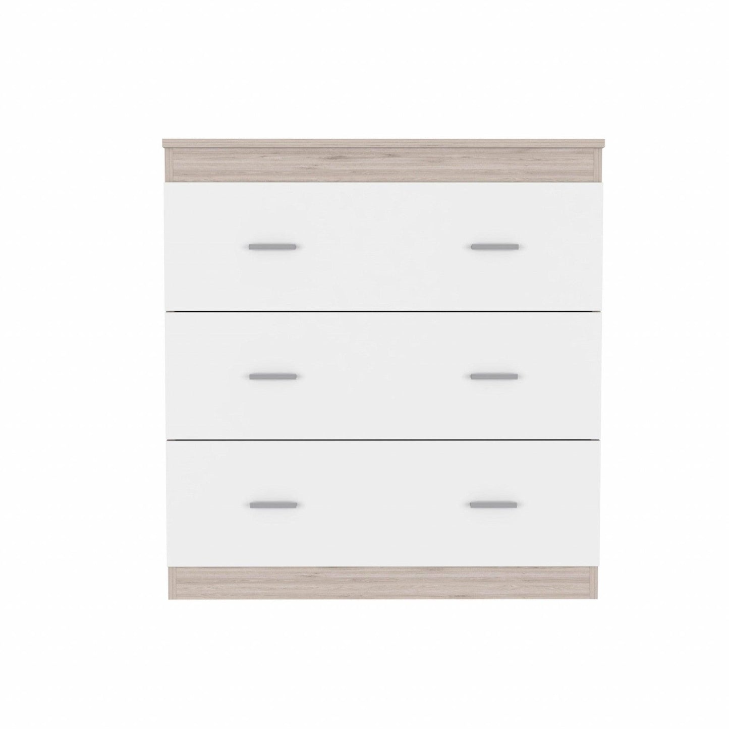 33" Light Gray and White Three Drawer Dresser - AFS