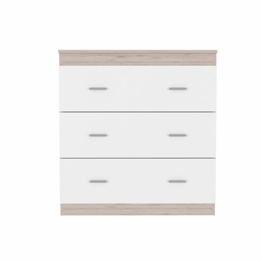 33" Light Gray and White Three Drawer Dresser - AFS