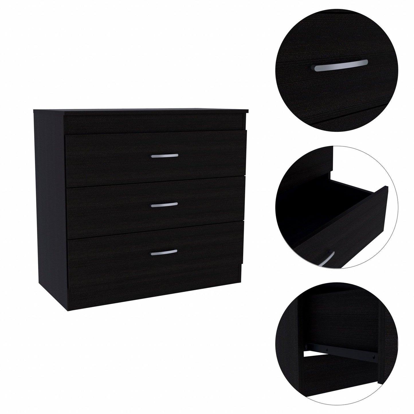 29" Black Three Drawer Dresser - AFS