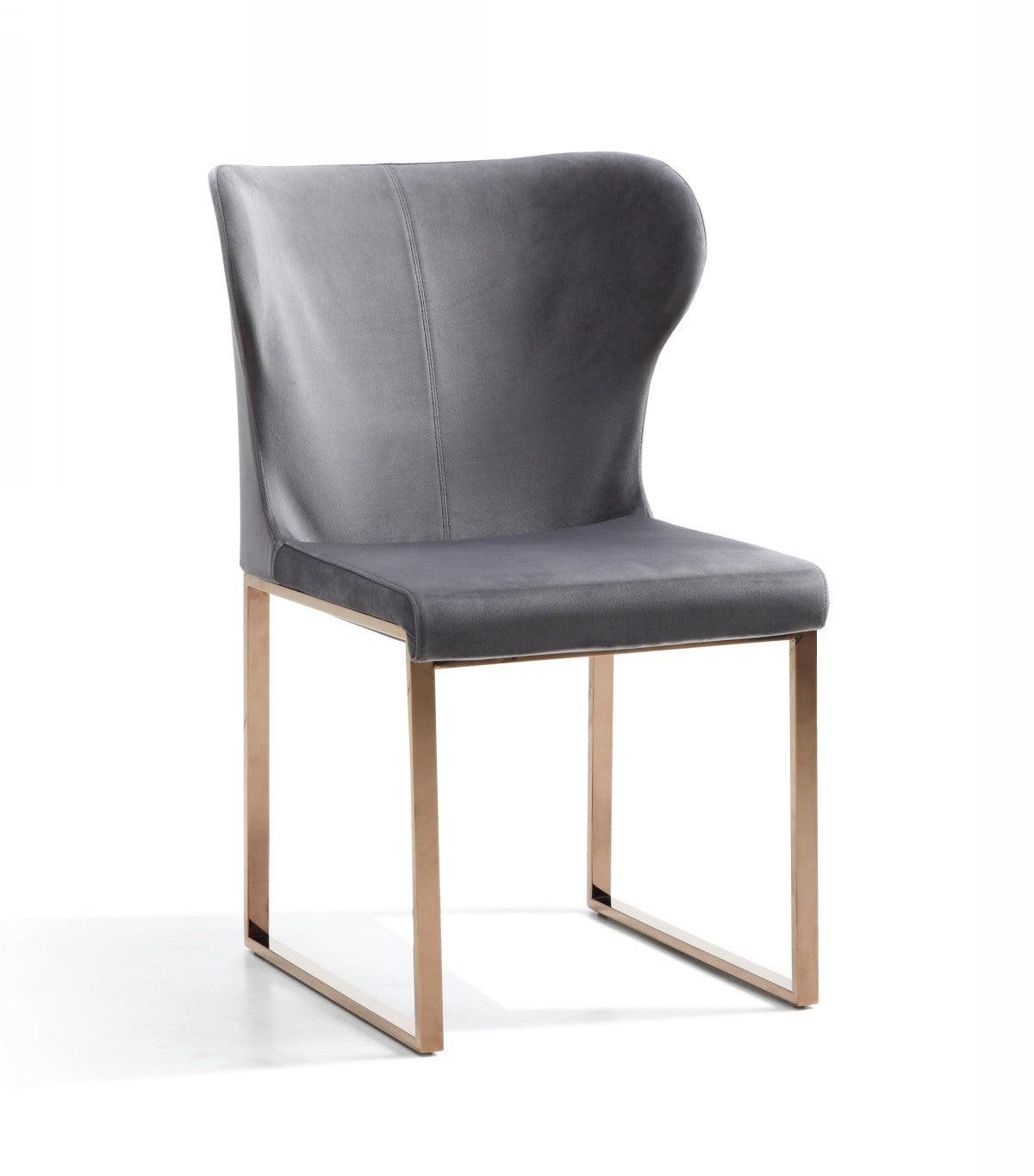 Gray Rosegold Velvet Dining Chair - AFS