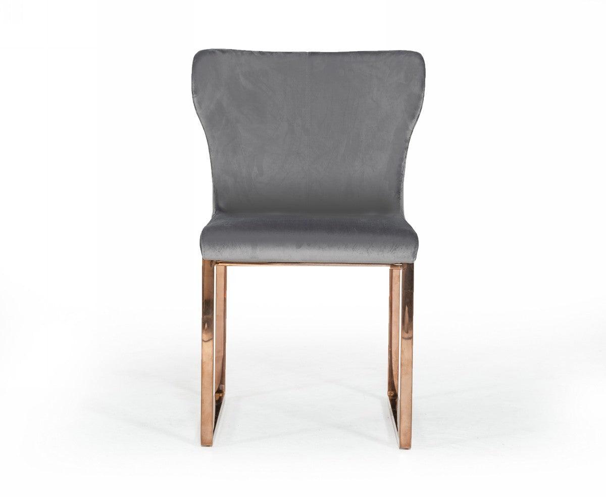 Gray Rosegold Velvet Dining Chair - AFS