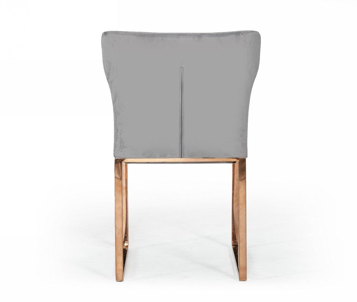 Gray Rosegold Velvet Dining Chair - AFS