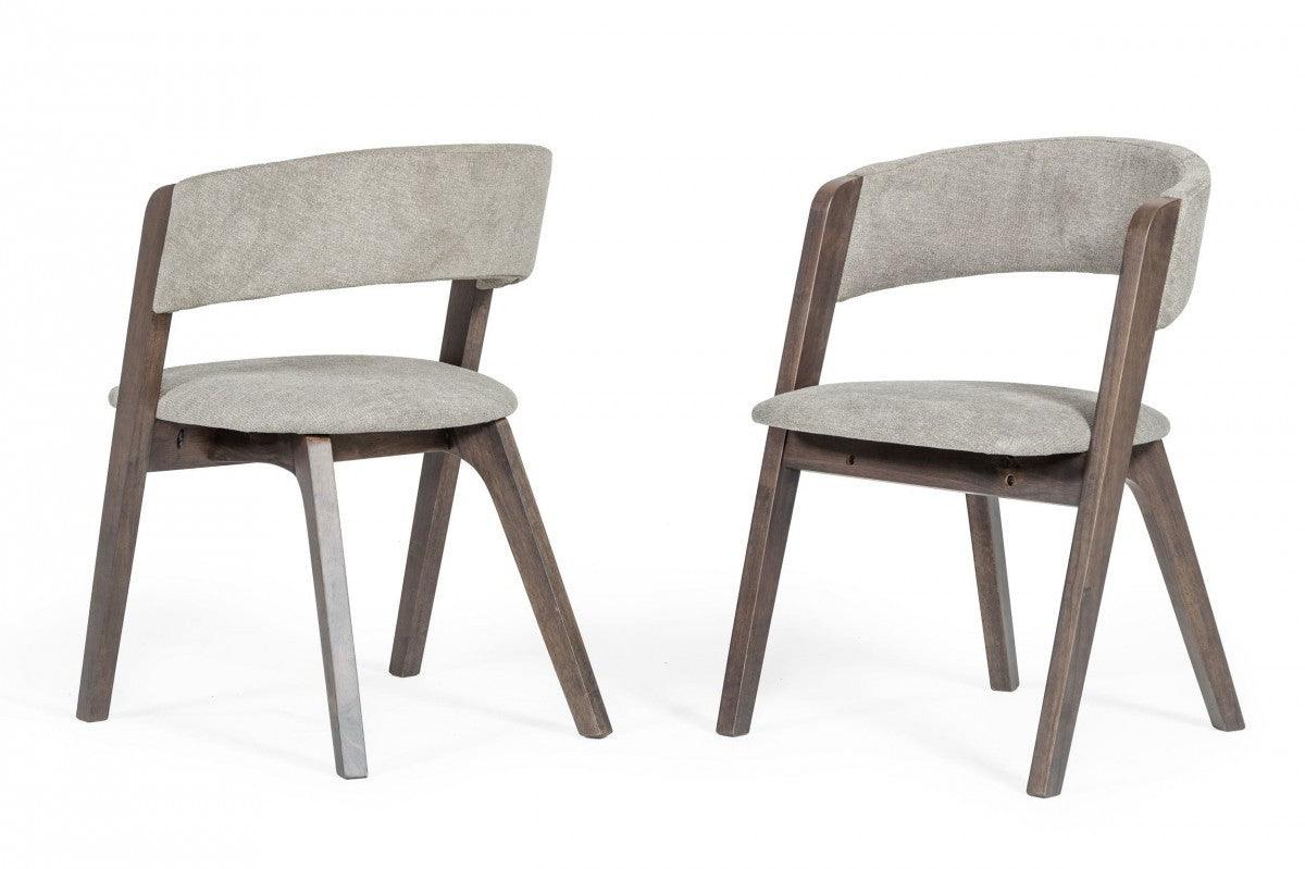 Set of Two Gray Wenge Dining Chairs - AFS