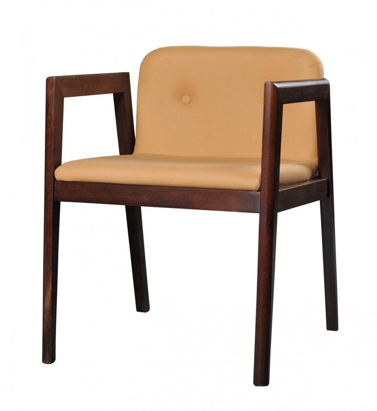 Set of Two Beige Modern Faux Leather Dining Chairs - AFS