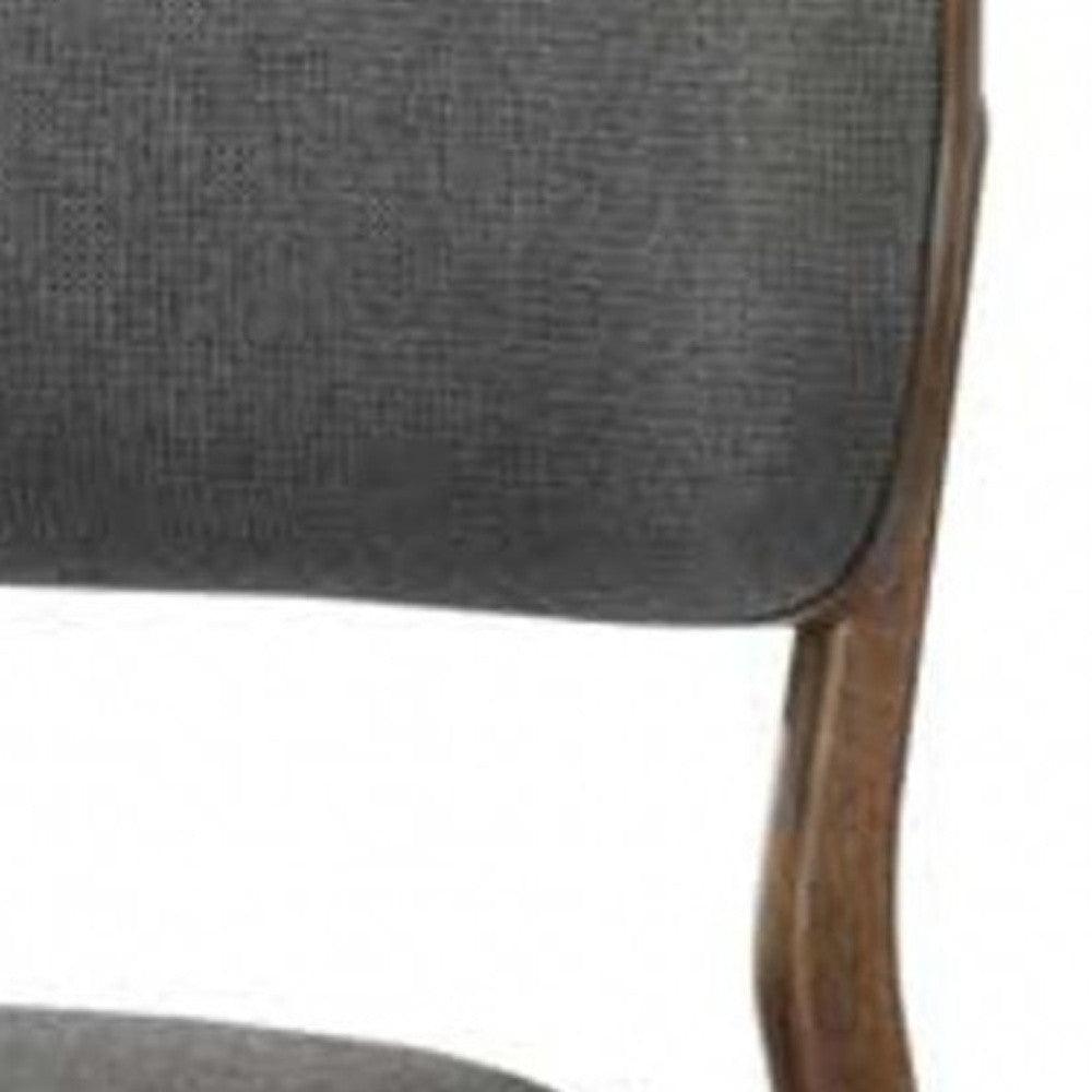 Set of Two Dark Gray Walnut Modern Dining Chairs - AFS