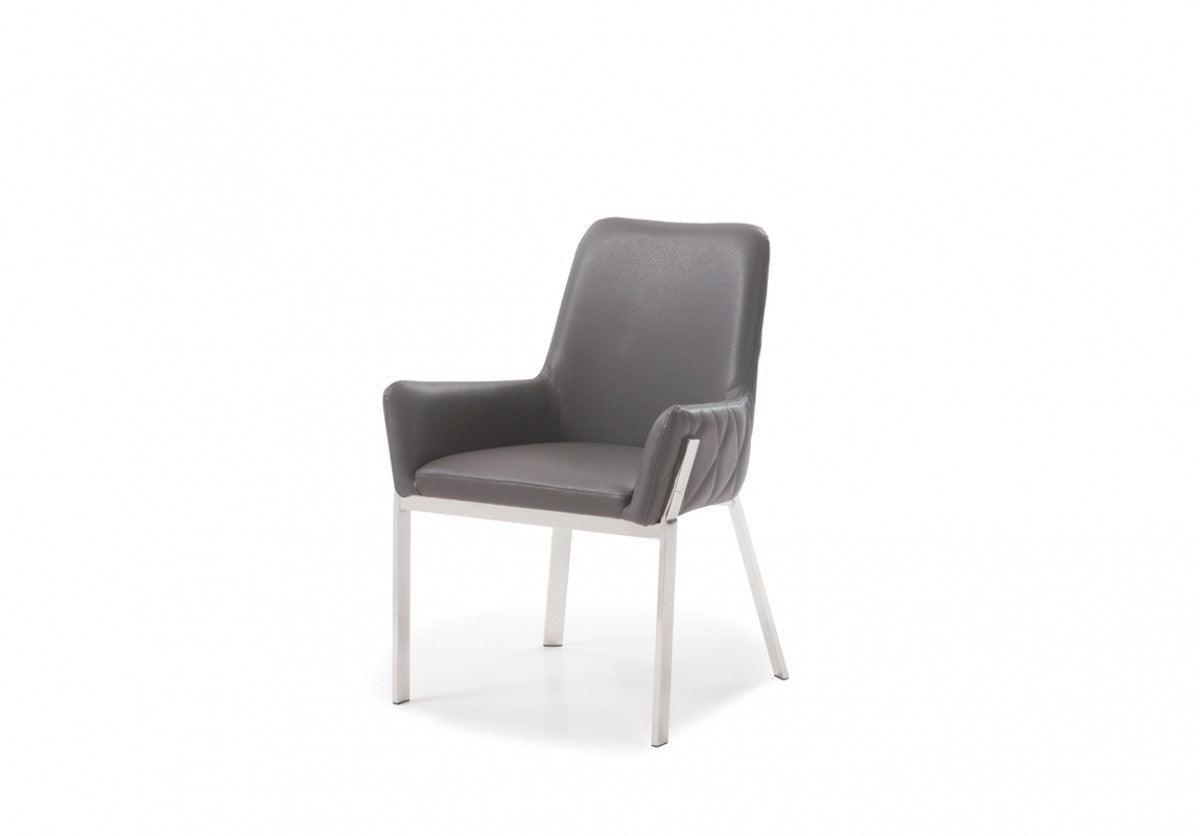 Grey Faux Leather Dining Chair - AFS