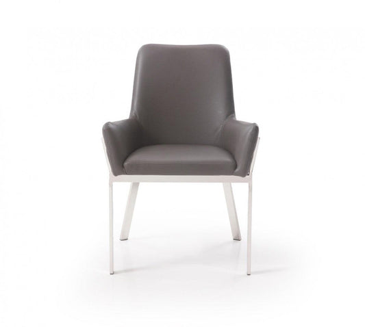 Grey Faux Leather Dining Chair - AFS