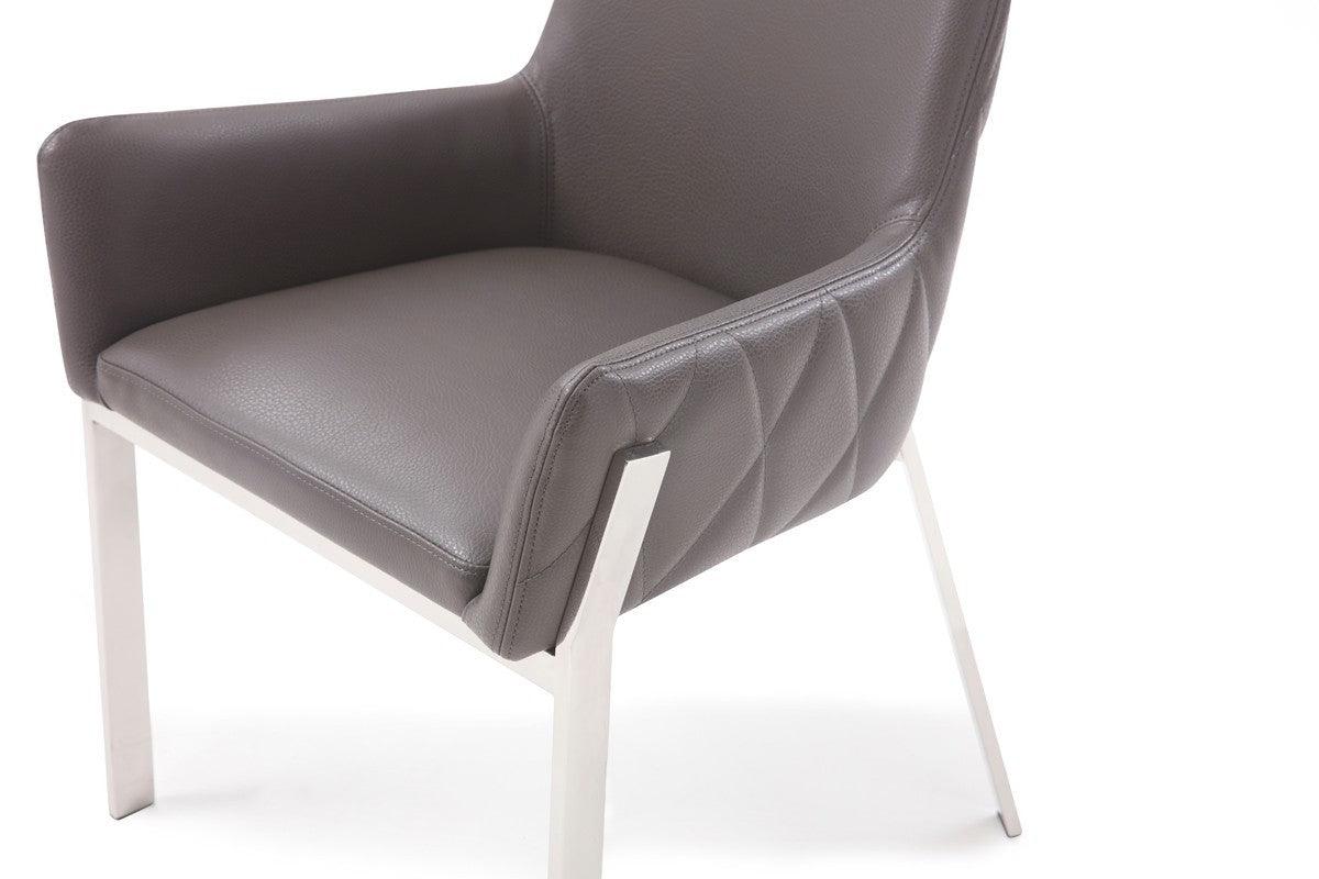 Grey Faux Leather Dining Chair - AFS