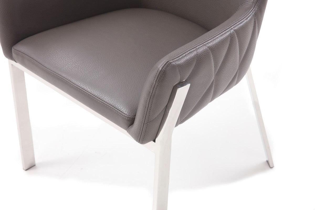 Grey Faux Leather Dining Chair - AFS