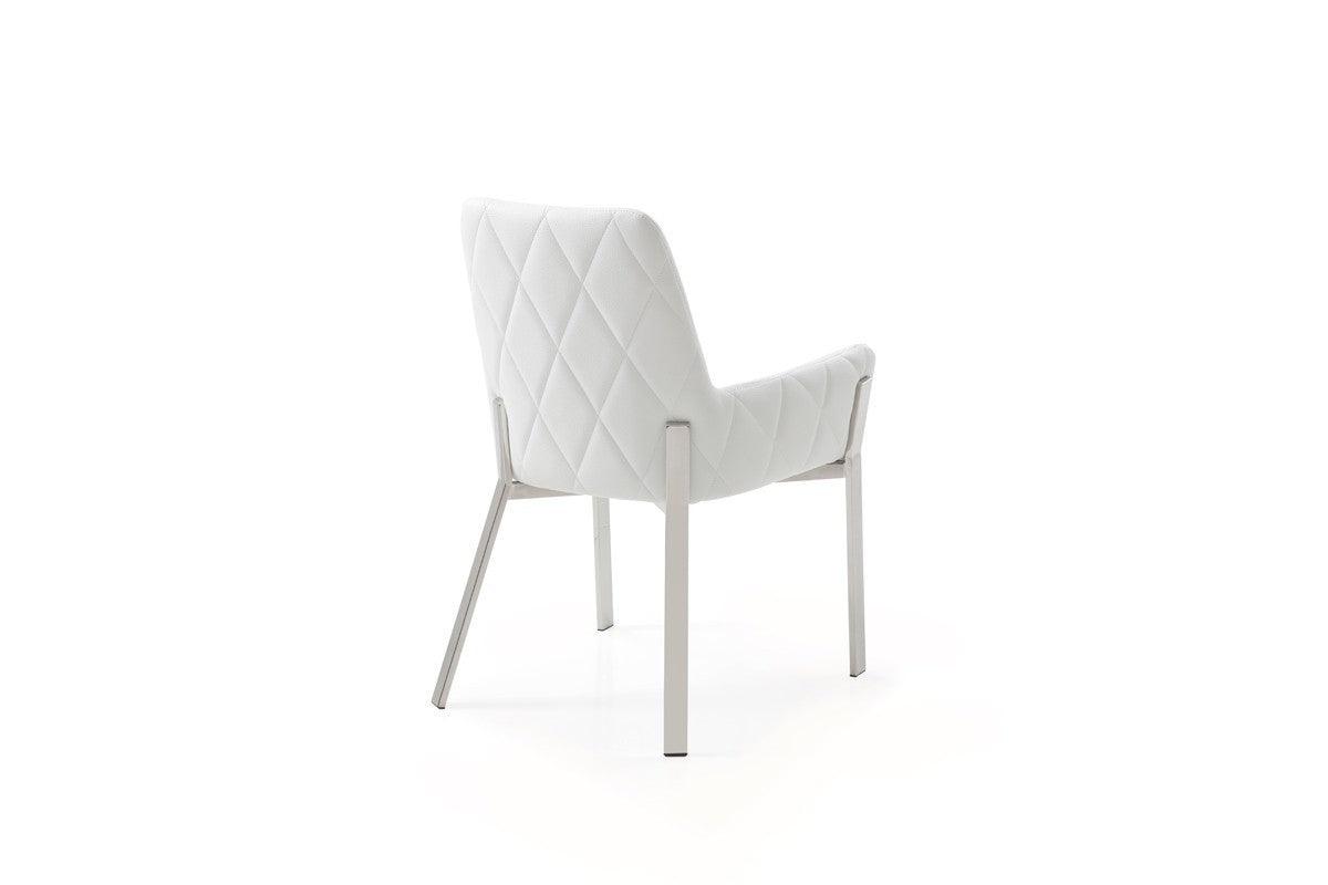 White Faux Leather Dining Chair - AFS