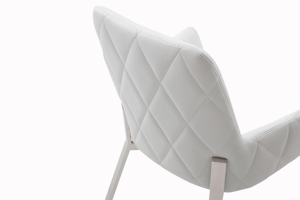 White Faux Leather Dining Chair - AFS