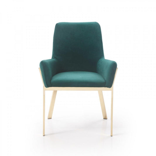 Green Velvet Gold Dining Chair - AFS