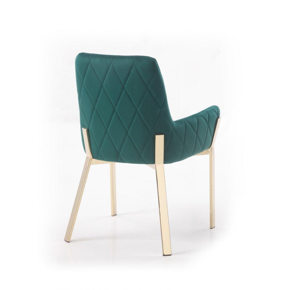 Green Velvet Gold Dining Chair - AFS