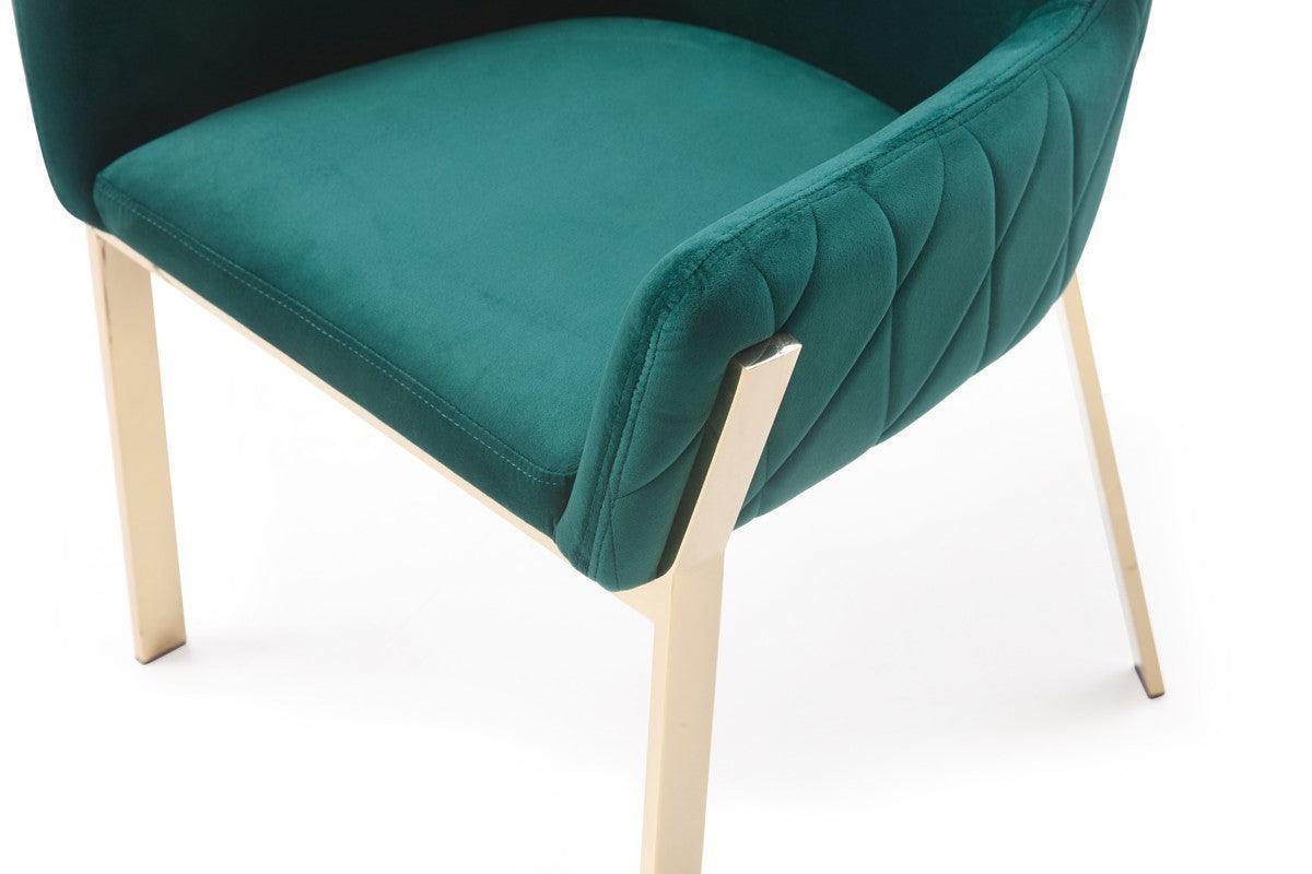 Green Velvet Gold Dining Chair - AFS