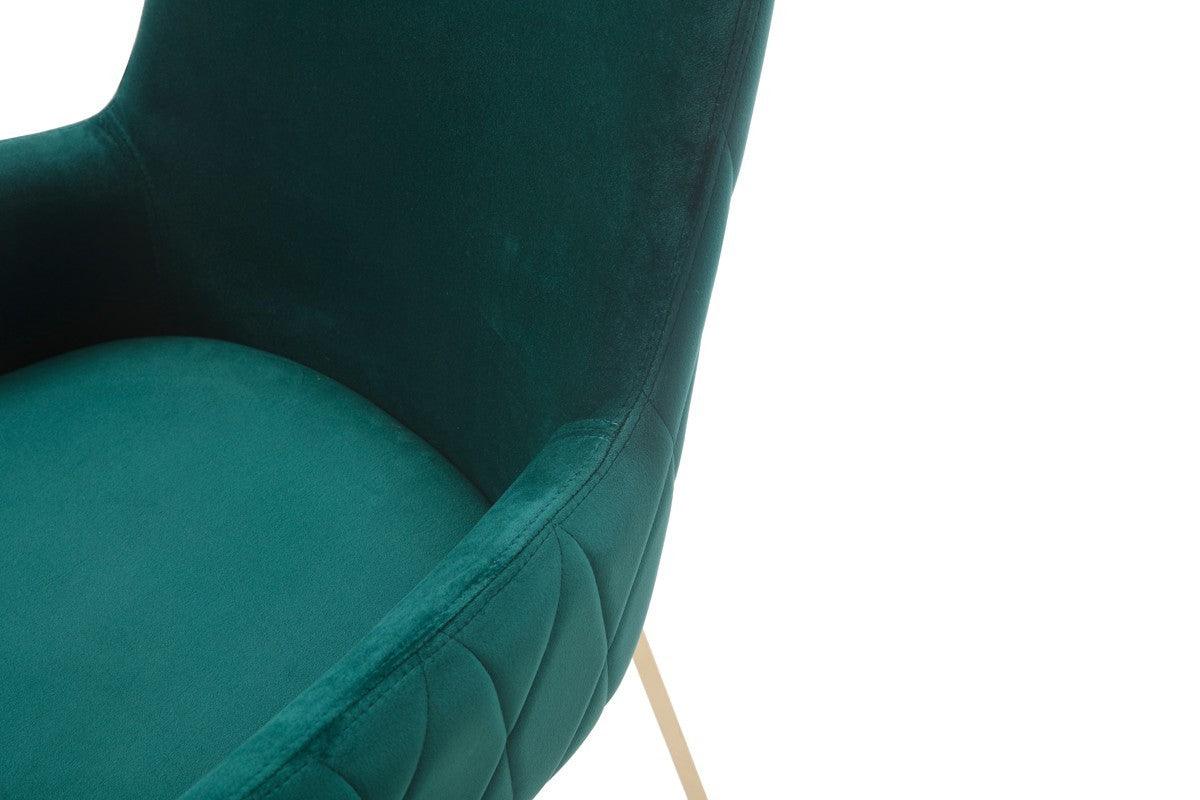 Green Velvet Gold Dining Chair - AFS