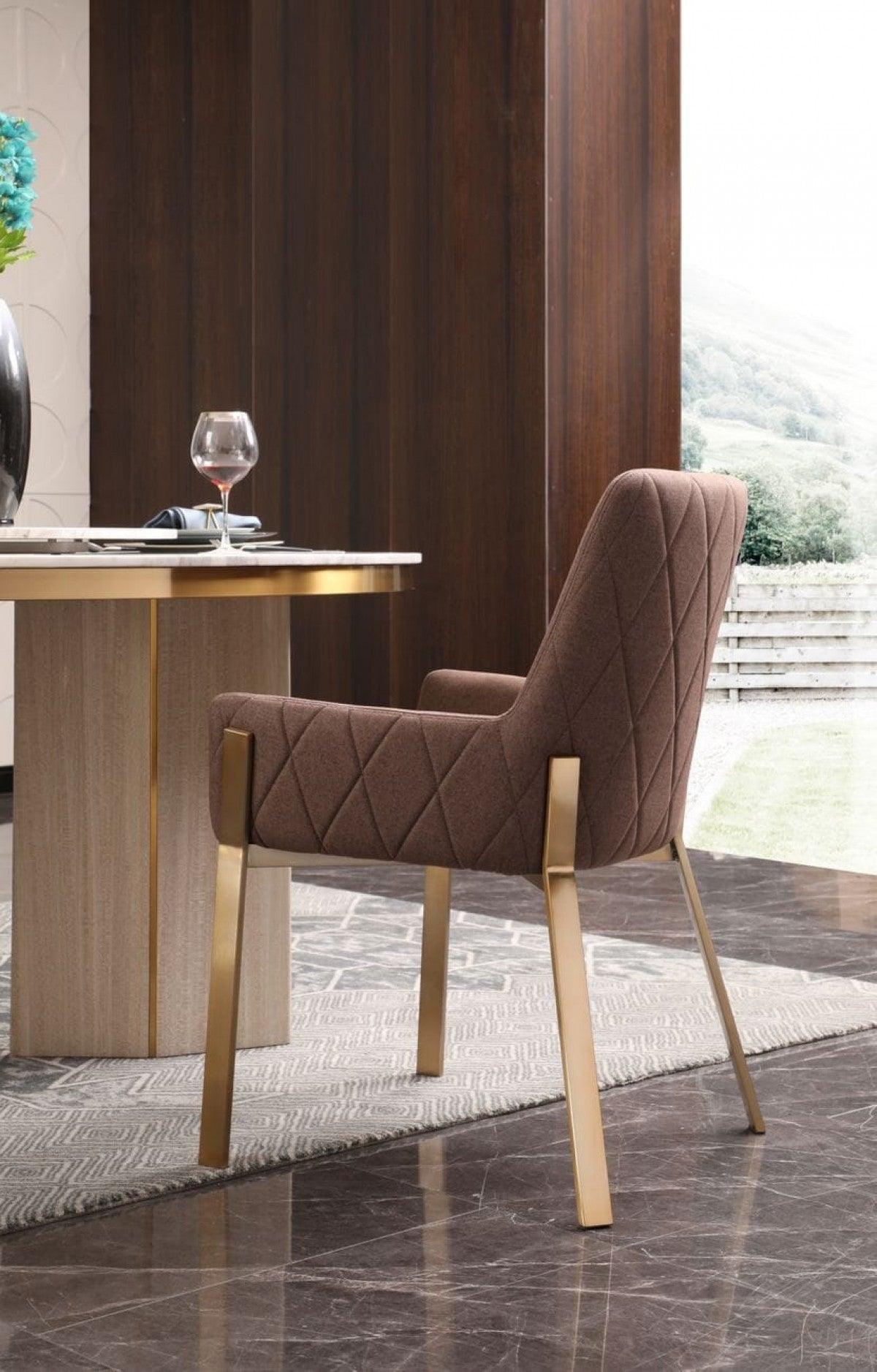 Brown Brass Dining Chair - AFS