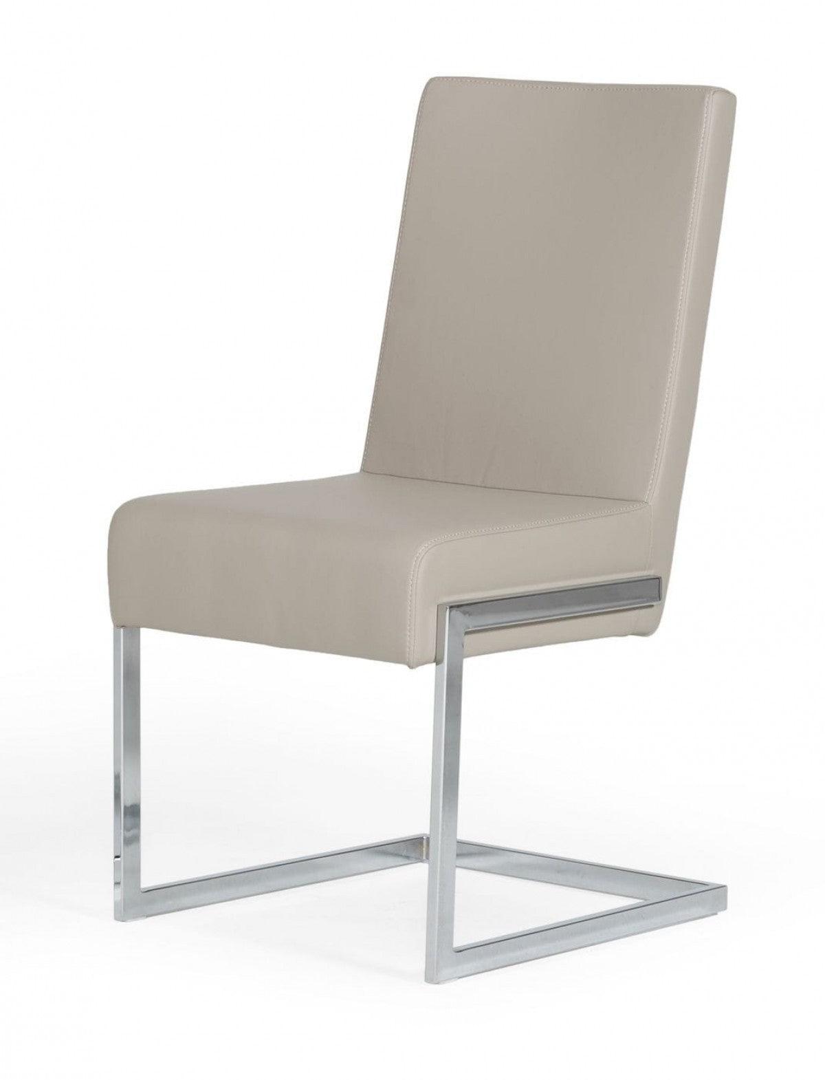 Set of Two Gray Silver Modern Dining Chairs - AFS